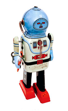 Vintage robot toy transparent 