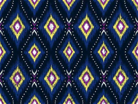 traditional ethnic geometric pattern background design for backgrounds carpet wallpaper clothes wrap fabric seamless embroidery style vector illustration
