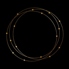 Golden frame with lights vector illustration