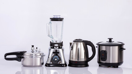 Small modern kitchen appliances - Isolated on neutral background