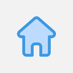 Home icon in blue style about user interface, use for website mobile app presentation