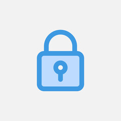 Padlock icon in blue style about user interface, use for website mobile app presentation