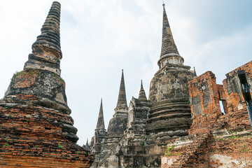 Fototapeta premium Wat Phra Sri Sanphet Temple in the precinct of Sukhothai Historical Park, a UNESCO World Heritage Site in Thailand