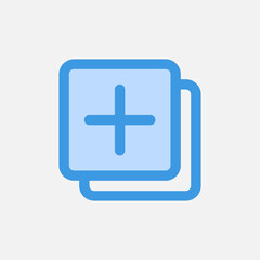 Add icon in blue style about user interface, use for website mobile app presentation