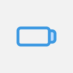 Low battery icon in blue style about user interface, use for website mobile app presentation