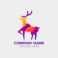 colorful deer logo design premium vector