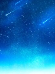 夜空の流れ星　背景素材
