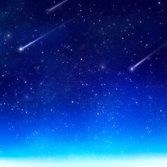 夜空の流れ星　背景素材