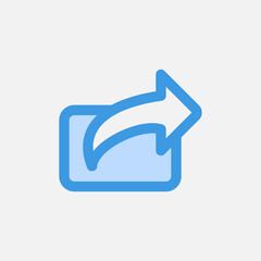 Share icon in blue style about user interface, use for website mobile app presentation