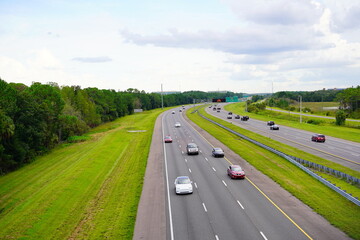 Aerial view of A beautiful highway in Florida	