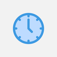 Time icon in blue style about user interface, use for website mobile app presentation