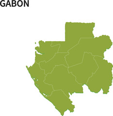 ガボン/GABONの地域区分イラスト