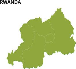 ルワンダ/RWANDAの地域区分イラスト