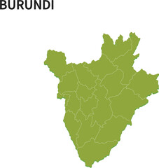 ブルンジ/BURUNDIの地域区分イラスト