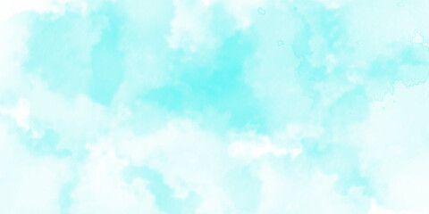 Light sky blue shades watercolor background. Aquarelle paint paper textured canvas for design with the sunlight passing, creating a miraculous abstract shape, vector illustrator.