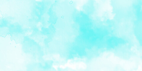 Light sky blue shades watercolor background. Aquarelle paint paper textured canvas for design with the sunlight passing, creating a miraculous abstract shape, vector illustrator.