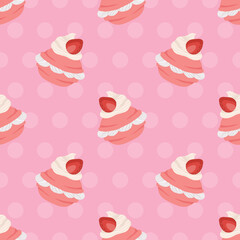 handraw cute food sweet design vector seamless pattern