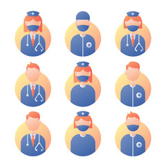 Flat Gradient Illustration of Medical Workers
