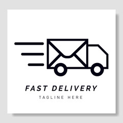 Delivery Truck Logo Design. Express, Fast Truck Icon Template Vector Illustration