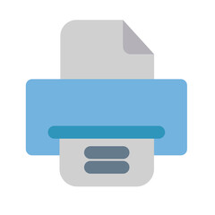 Print Files Icon with Flat Style