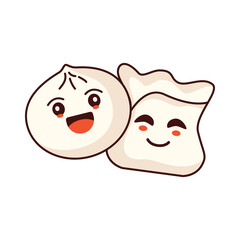Happy Smiling and Cute Siomay Character Illustration