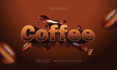 Coffee with coffee bean Text style Effect premium free download