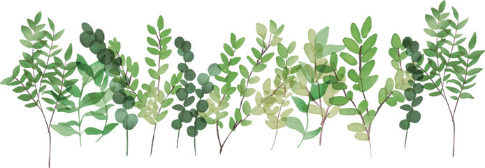 水彩画。水彩タッチの植物ベクターフレーム。緑の植物ベクター装飾枠。水彩画のハーブフレーム。Watercolor painting. Watercolor touch plant vector frame. Green plant vector decoration frame. Watercolor herb frame.