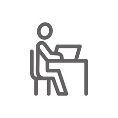 businessman at work icon. Perfect for web design or business applications. Simple vector illustration.