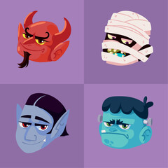 halloween characters faces