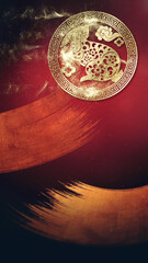 Vertical format : Chinese New Year, year of the Rabbit 2023, also known as the Spring Festival with the Chinese astrological Rabbit sign background decoration.
Asian and traditional culture concept