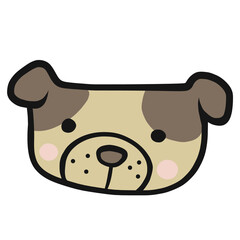 Dog Animal face doodle style cartoon illustration	
