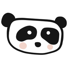 Panda Animal face doodle style cartoon illustration	 - 528607972