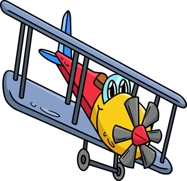 recommend clip art: Propeller Plane with Face Vehicle Cartoon Clipart 