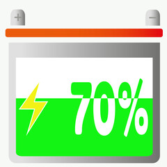 illustration of a 70% indicator battery