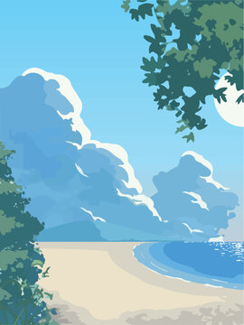 Anime Beach Landscape