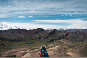 Photo sur Aluminium Vinicunca Vinicunca, Cusco region, Peru. Mountain of Seven Colors, or Rainbow Mountain.  
