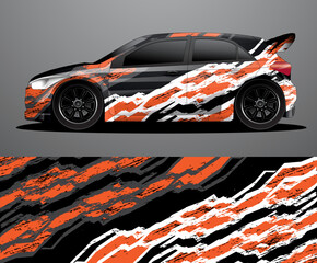 Rally car decal graphic wrap vector, abstract background