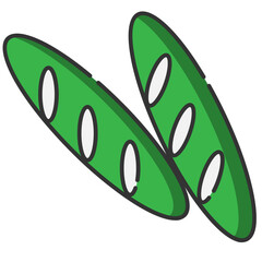 Bread linear color style icon, food and drink concept 128x128 pixel perfect icon transparency background for website UI media, mobile application, poster design