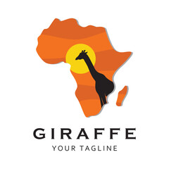 creative  giraffe logo with slogan template