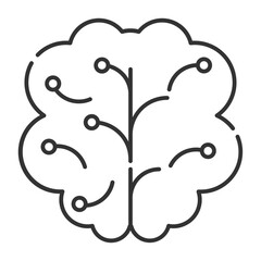 Brain linear style icon, part of body and idea concept 128x128 pixel perfect icon transparency background for website UI media, mobile application, poster design
