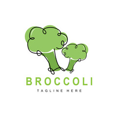 Broccoli Logo Design, Green Vegetable Vector, Broccoli Wallpaper, Vegetable Supermarket Illustration Garden Product Brand