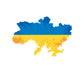 Obraz premium map and flag Ukraine
