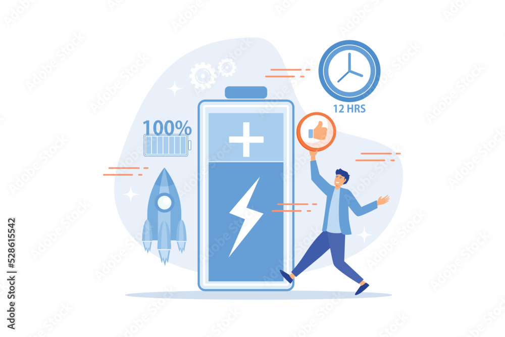 Poster users and battery performance and longevity with charge indicator and time. battery runtime, extend 