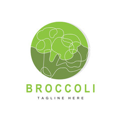 Broccoli Logo Design, Green Vegetable Vector, Broccoli Wallpaper, Vegetable Supermarket Illustration Garden Product Brand