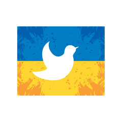 pray for Ukraine, flag and pigeon