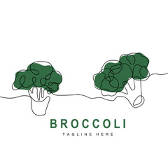 Broccoli Logo Design, Green Vegetable Vector, Broccoli Wallpaper, Vegetable Supermarket Illustration Garden Product Brand