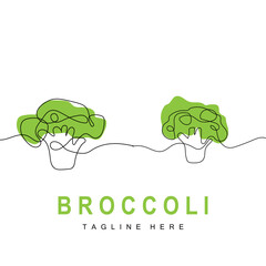 Broccoli Logo Design, Green Vegetable Vector, Broccoli Wallpaper, Vegetable Supermarket Illustration Garden Product Brand