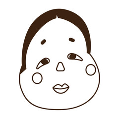 Vector illustration of Fukuwarai. It is he one of the traditional Japanese games that people play during the New Year. It is a puzzle of a woman's face that attracts a lot of luck.
