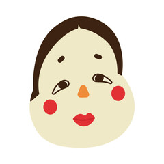 Vector illustration of Fukuwarai. It is he one of the traditional Japanese games that people play during the New Year. It is a puzzle of a woman's face that attracts a lot of luck.