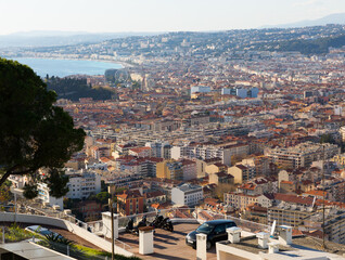 Fototapeta premium Panoramic view of Nica in France outdoors.